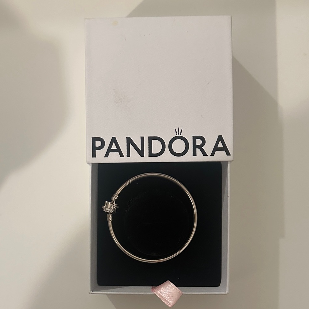 Silver Pandora bangle bracelet